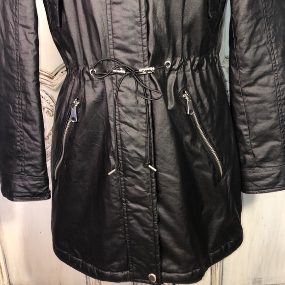 Marc New York by Andrew Mark Black Moisture Shed Faux Fur Lined Hoodie Jacket - Picture 4 of 16